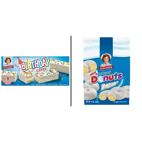 Little Debbie Birthday Cakes 8 ct & Little Debbie Mini Powdered Donuts 10 oz