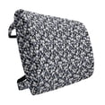 thumbnail image 1 of Flower Garden Lumbar Pillow, Vintage Blossoming Plant Leaves Silhouettes Floral Corsage Art, Soft Back Cushion for Office Chairs with Adjustable Straps, 14" x 13", Black White Dimgrey, by Ambesonne, 1 of 7