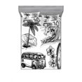 thumbnail image 2 of Surf Bedding Set with Sheet & Covers, Surfing Sport Surfboard Beach Van Sketch Style Monochromic Illustration, Printed Bedroom Decor 2 Shams, 4 Sizes, Black White, by Ambesonne, 2 of 3