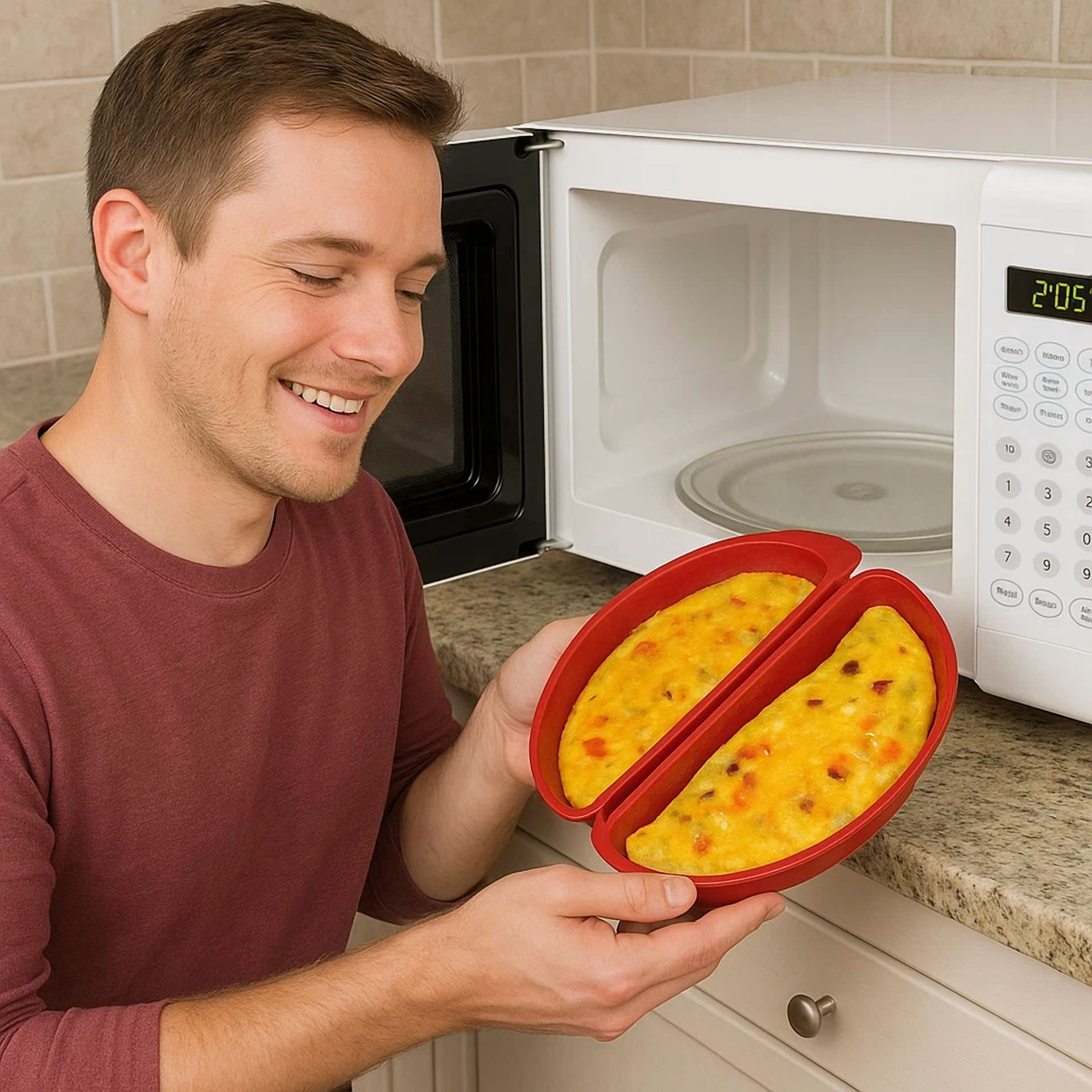 CIRCLE- Microwave Egg Cooker Scrambled Egg Poacher For Sandwiches & Omelets – Bpa-Free