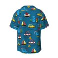thumbnail image 2 of KLL Cartoon Transportations Print Men's Shirt Short Sleeve Button Down Summer Cuba Beach Shirts- 3X-Large, 2 of 7