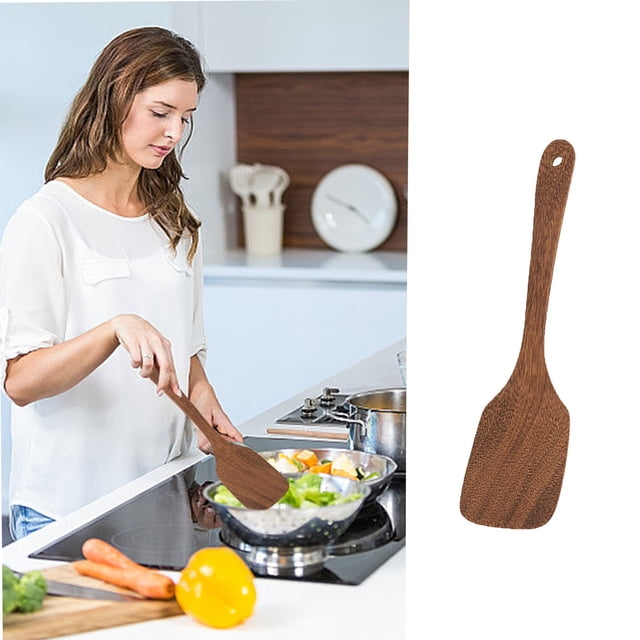 TIMIFIS Wooden Shovel Wooden Spatula Ladle Non-Stick Cooking Utensils Frying Spatula Long Handle Cooking Wooden Spatula Kitchen Gadgets Kitchen Gadgets