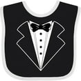 thumbnail image 3 of Inktastic Tuxedo with Bow Tie Boys or Girls Baby Bib, 3 of 4