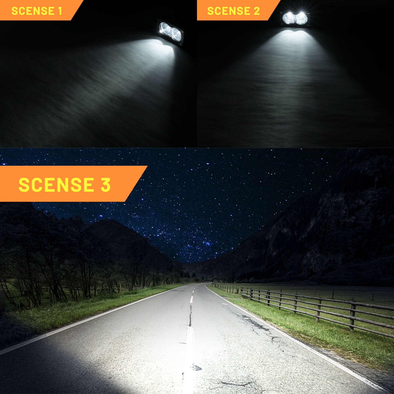 2PCS 3" 40W LED Pods offroad Driving Beam Fog Lights for Truck UTV ATV Motorcycle