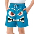 thumbnail image 2 of Babcutegg Kids Printed Swim Trunks with Pockets – Elastic Waistband, Drawstring Closure, Casual Beach and Pool Short for Warm Weather Activities Blue Size 14-15, 2 of 9