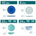 thumbnail image 3 of Malacasa 16 Pcs Dinnerware Sets for 4, Plates and Bowls Set, Stoneware Tableware Dishwasher Microwave Safe, Blue, 3 of 8