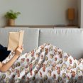 thumbnail image 3 of Sketch Soft Flannel Fleece Throw Blanket, Illustration of Fruits Drawn by Hand Peaches Apples Organic Healthy Food, Cozy Plush for Indoor and Outdoor Use, 50" x 70", Cinnamon and Peach, by Ambesonne, 3 of 5