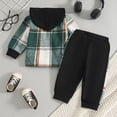 thumbnail image 6 of Ulanda Infant Baby Boy Fall Winter Clothes Outfits Hooded Long Sweatshirt Pants Set Toddler Clothes 6 12 18 24 Months 2T (Green, 18-24 Months), 6 of 9