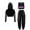 Pink-A, variant on TiaoBug 3-Piece Kids Girls Sleeveless Cross Back Top and Sweatpants with Long Sleeve Hooded Crop Top Black 6