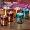 Indian Jewel Henna Votives - 24pcs - Vintage Glass Tealight Candle Holders by Kate Aspen, Home Décor Table Decoration Favors Gifts for Wedding, Bachelorette, Bridal Shower Party