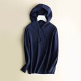 thumbnail image 2 of XIAONU Womens Hoodies Baggy -Lined Knitted Hoodie Sweatshirts Solid Color Long Sleeve Drawstring Pullover Hooded, 2 of 5
