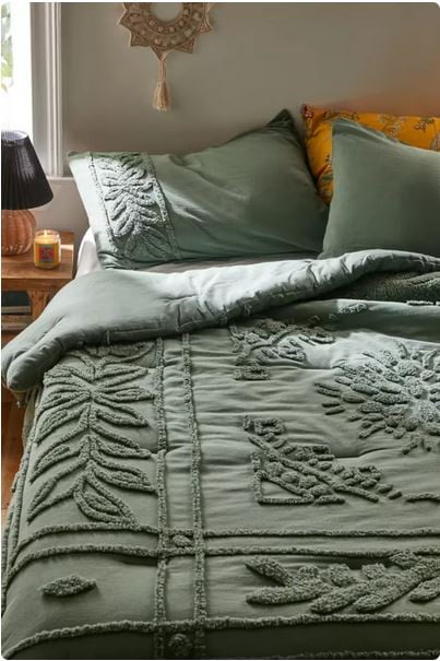 DecorAvenue Cotton Duvet Cover Boho Bedding Set Comforter Quilt Cover Hand Tufted Duvet Cover 3 Piece Zip Closure Adult California King 98x104 Inchs