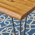thumbnail image 2 of Zephyra Outdoor Industrial Acacia Wood Dining Table, Teak Finish, 2 of 3