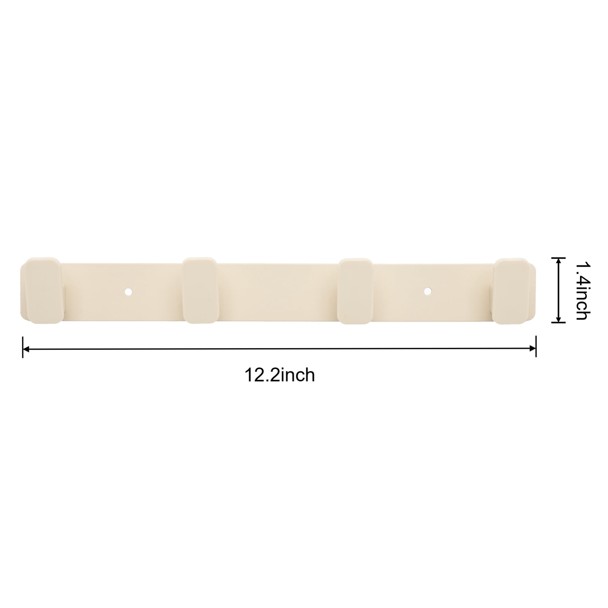Unique Bargains Coat Rack Wall Mount Metal 4 Hooks Hat Rack for Entryway White