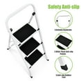 thumbnail image 6 of HBTower 3 Step Ladder, Folding Step Stool with Anti-Slip Pedal, Ladders with Convenient Handrails,330 lbs Capacity Step Stool for Kitchen, Home,White, 6 of 8