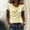 Yellow, variant on Ayolanni V-Neck Womens T Shirts Soft Business Solid Short Sleeve Blouse Fitted Pleated Shirts Womens Spring Tops Beige L