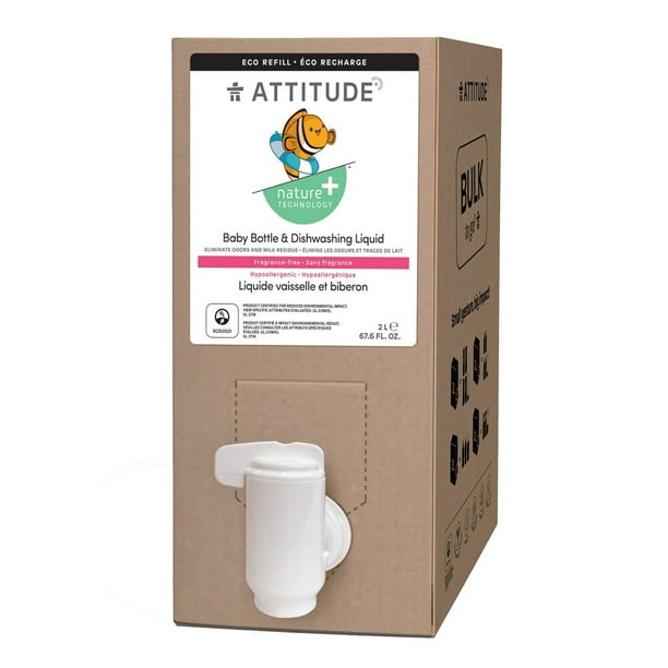 Attitude Baby Bottle & Dishwashing Liquid Fragrance Free 67.62 fl oz
