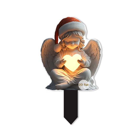 Outdoor Christmas Decorations Led Lighted 2D Acrylic Christmas Yard Stake Festive Outdoor Decoration with Heart Design Perfect for Garden and Patio Christmas Decorations Outdoor Yard