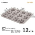 thumbnail image 4 of CHEFMADE Donut Mold Cake Pan, 12-Cavity Non-Stick Bear-Shaped Doughnut Bakeware for Oven Baking (Champagne Gold), 4 of 8