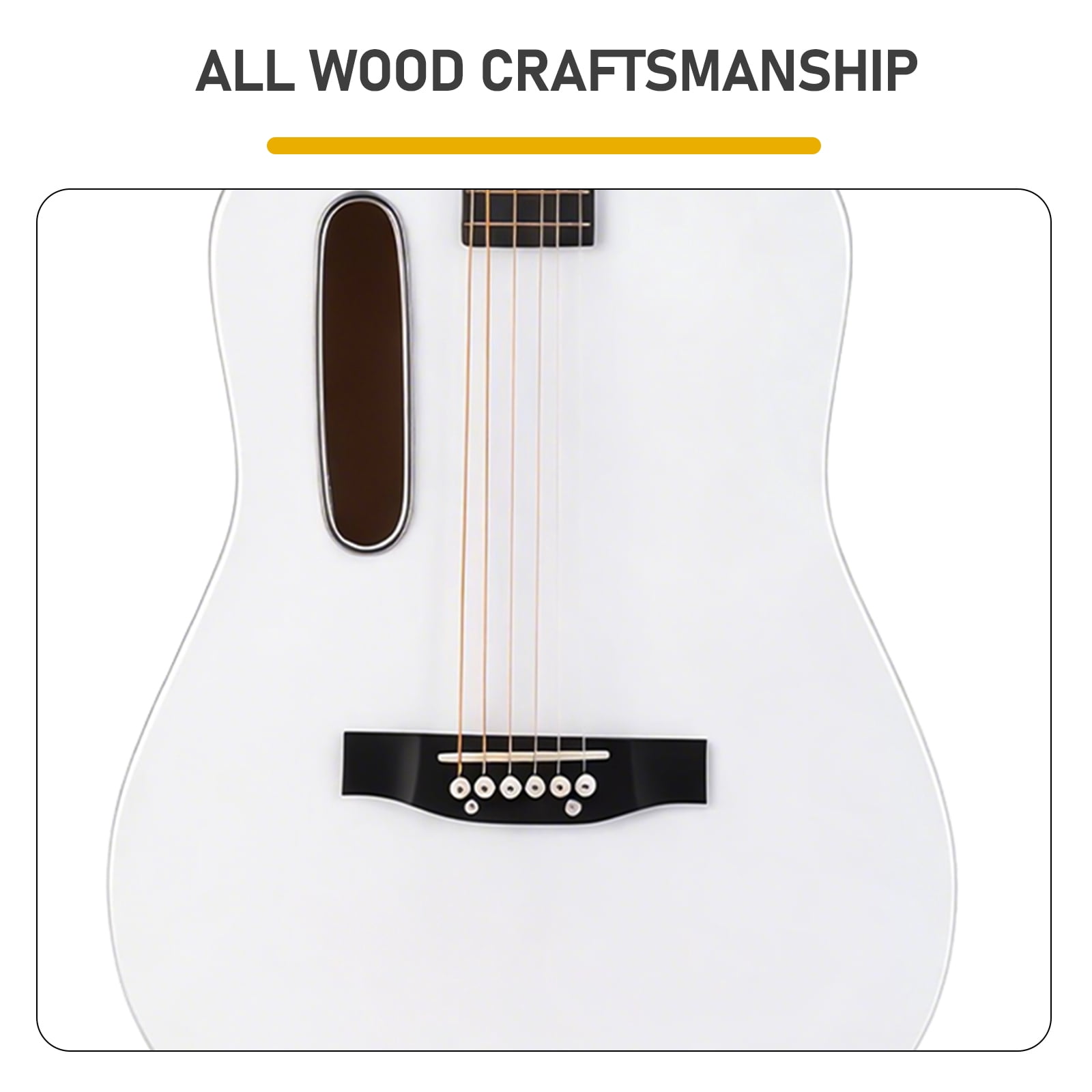 38-Inch Acoustic Guitar, H Body Shape, Basswood Construction, 6 Steel Strings, 21 Frets, Complete Starter Kit with Gig Bag, Strap, Picks, Spare Strings, Capo, and Wrench