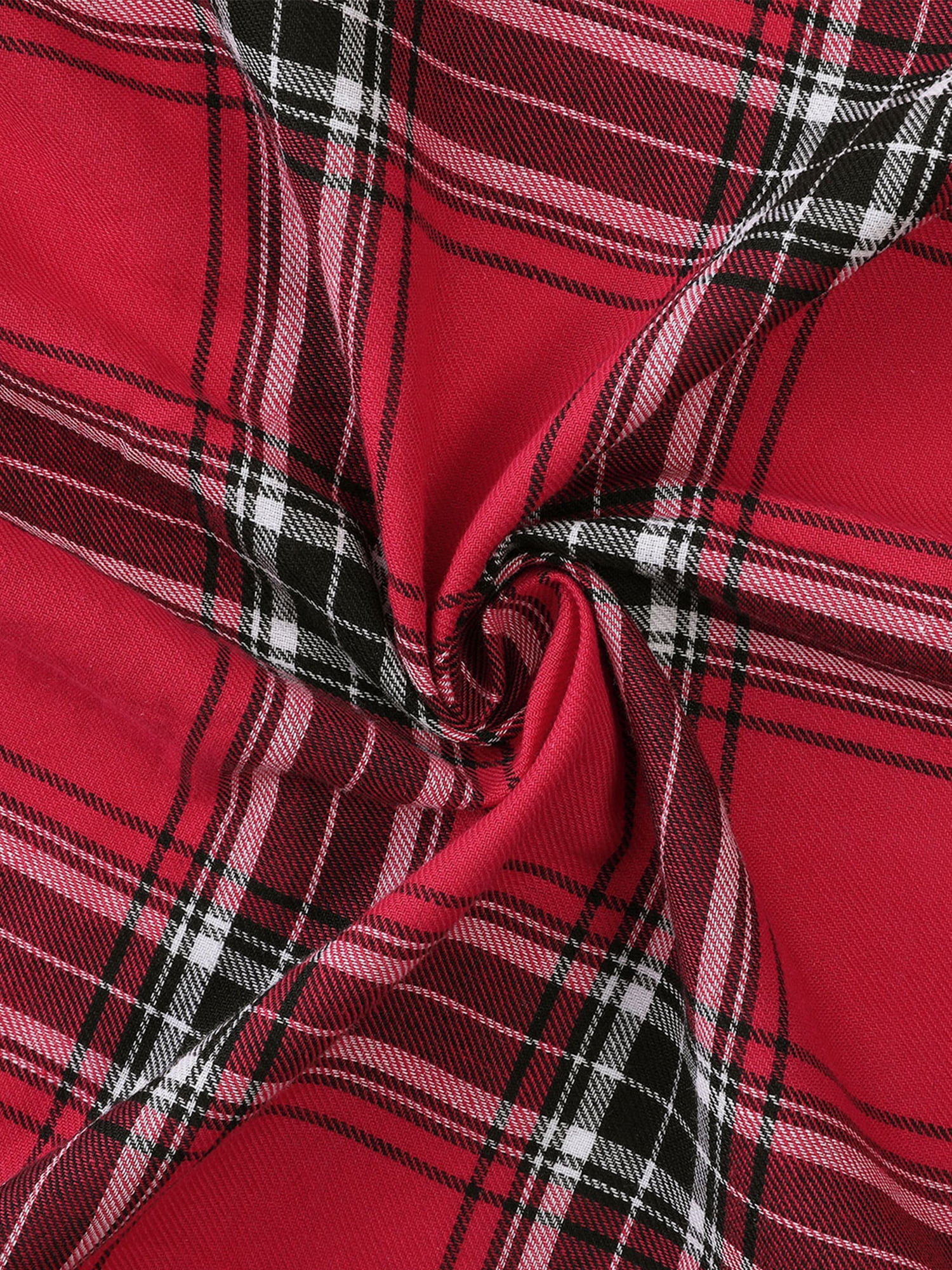 DARING DIVA Women's Casual Boyfriend Plaid Button Down Flannel Shirt L Red