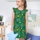 thumbnail image 4 of Balery Tennis Rackets and Balls Camisón de princesa para niñas, pijama de algodón con mangas abullonadas, suave y bonito.-XX-Large, 4 of 6