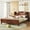 Walnut/LED, variant on Mirightone Wood Twin Size Bed Frame with Detachable Rails, Low Platform Bed with Headboard and Footboard, White