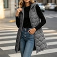 thumbnail image 2 of KICILVS Puffer Vest Womens Full Zip Up Hooded Gilet Long Length Padded Coat Lightweight Sleeveless Vest, 2 of 8
