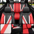 thumbnail image 5 of Red Rain Universal Leather Black and Red Car Seat Covers for Cars Fit 5 Seats (U-Black+Red+Beige), 5 of 7