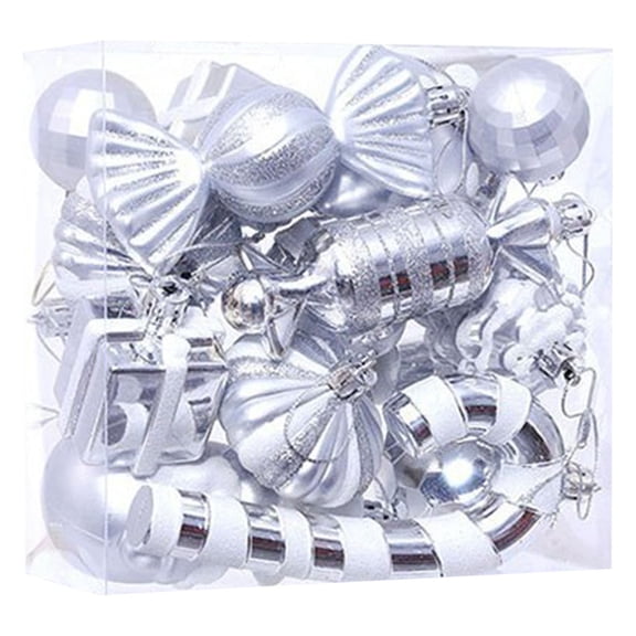 BNNG Christmas Ornaments Set, Shatterproof Plastic Balls Baubles Decor, Hanging Bulbs for Xmas Tree Decorations Party with String, Assorted Designs for Holiday Tree and Home Decor,16 Pack