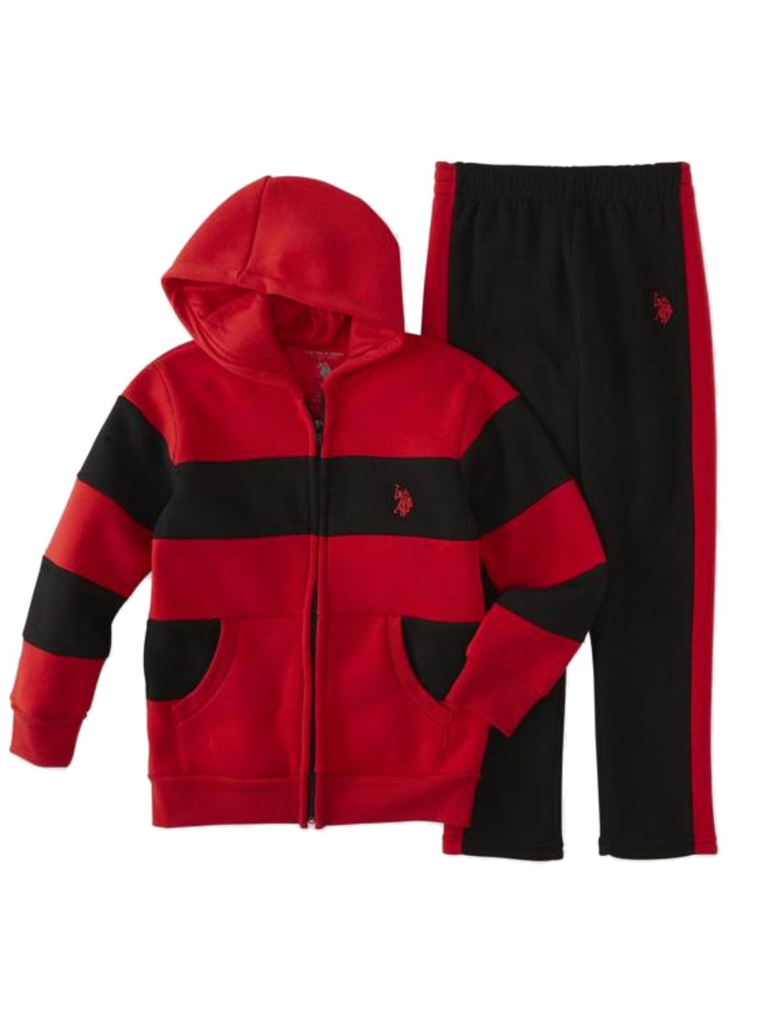 polo jacket black and red