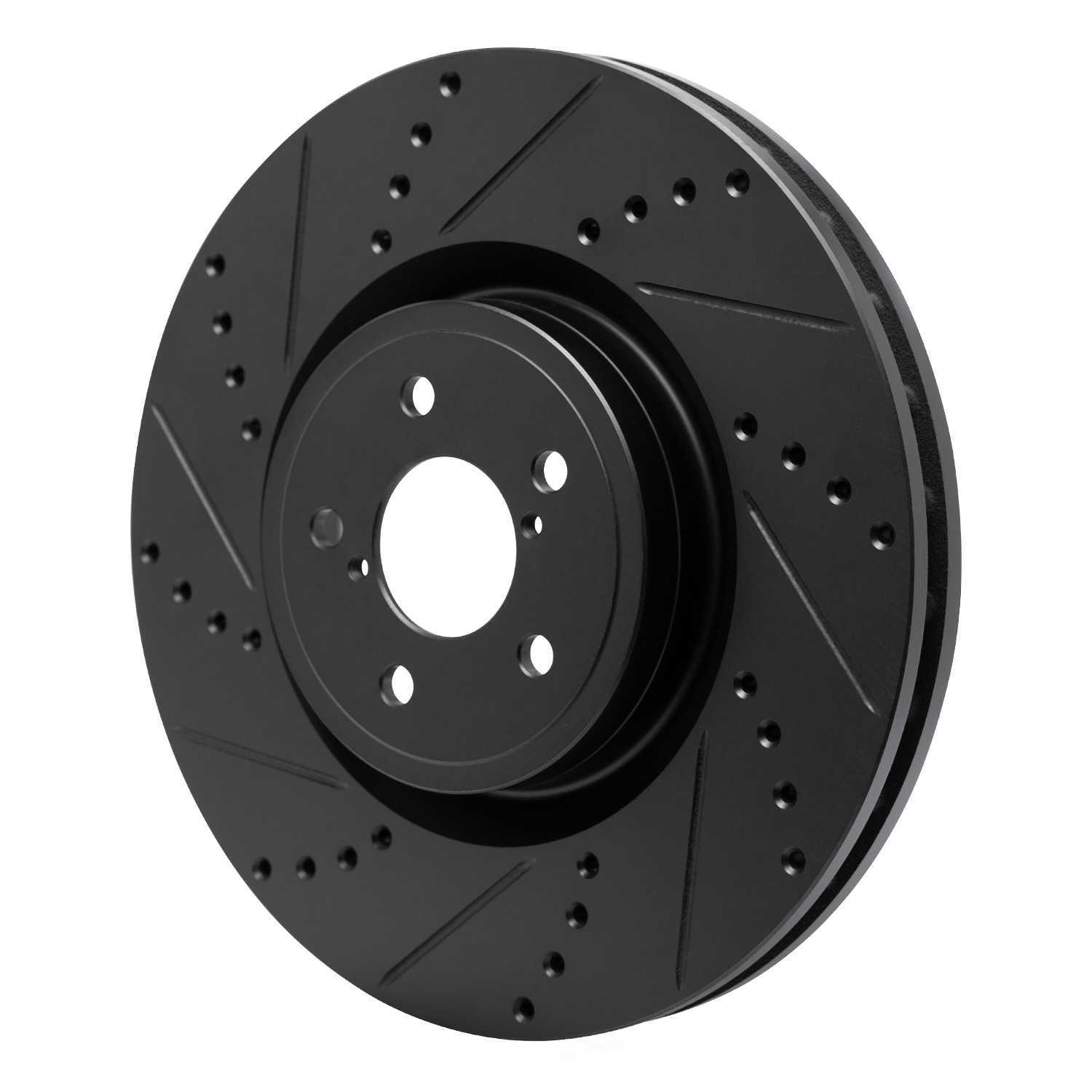Dynamic Friction Company 633-13014L DFC Brake Rotor - Drilled And Slotted - Black