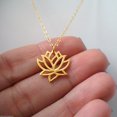 thumbnail image 2 of 24k Gold Plated Sterling Silver Lotus Flower Pendant Necklace, 18" Chain, 2 of 2