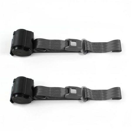 Standard 2 Point Charcoal Retractable Bucket Seat Belt Kit with 2 Belts for 1967-1969 Camaro