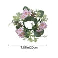 thumbnail image 3 of CuiLiyq Artificial Mini Floral Spring Wedding Candle Rings, Flower Wreaths Pillar Candle Holder, for Wedding Spring Summer Home Door Tabletop Decoration (Pink), 3 of 6