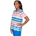 thumbnail image 3 of Alfred Dunner Womens Petite Americana Tie Dye Stripes Tee, 3 of 4