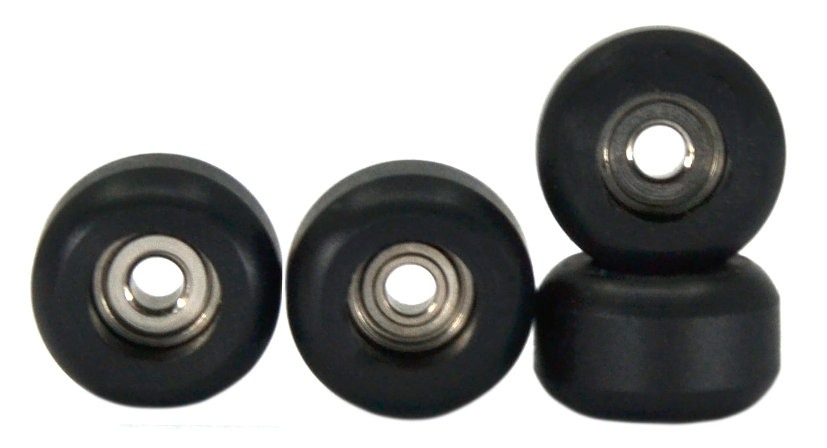 CNC Polyurethane Fingerboard Bearing Wheels, Black Set of 4 Wheels Durable Material with a