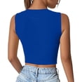thumbnail image 6 of Ihhxva Women's Slim Fit Cropped Stretchable Crew Neck Twist Front Tank Top S-XL, 6 of 8