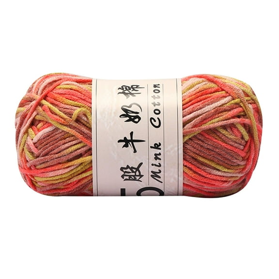 Ke1Clo Handcrafted Yarn under $5! Milk Cotton Gradient Crochet Thread for DIY Doll Sweater G 50g 325m Section Dyed Wool Ball Hand-Woven 1mm