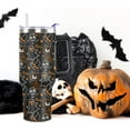 thumbnail image 2 of 40oz Halloween Tumbler with Lid and Straw,Ahh Ghost Halloween Theme Cups, Spooky Halloween Travel Coffee Cup with Handle for Birthday Party Gifts, 2 of 6
