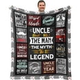 thumbnail image 1 of LHSHID Uncle Gifts for Christmas Xmas Gifts for Uncle Uncle Gifts from Niece Best Uncle Ever Gifts Gift for Uncles from Nephew Funny Uncle Birthday Gift Throw Blanket 50x60in, 1 of 6