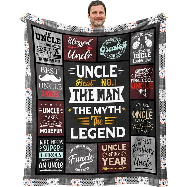 LHSHID Uncle Gifts for Christmas Xmas Gifts for Uncle Uncle Gifts from Niece Best Uncle Ever Gifts Gift for Uncles from Nephew Funny Uncle Birthday Gift Throw Blanket 50x60in