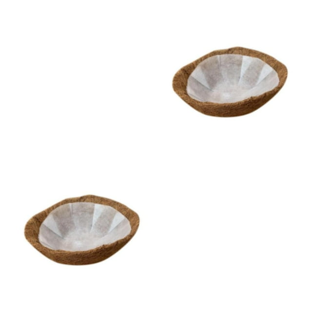 kurtrusly Non-woven Coco Liner Hanging Basket for Beautiful Flower Planting Brown 30cm 2Set