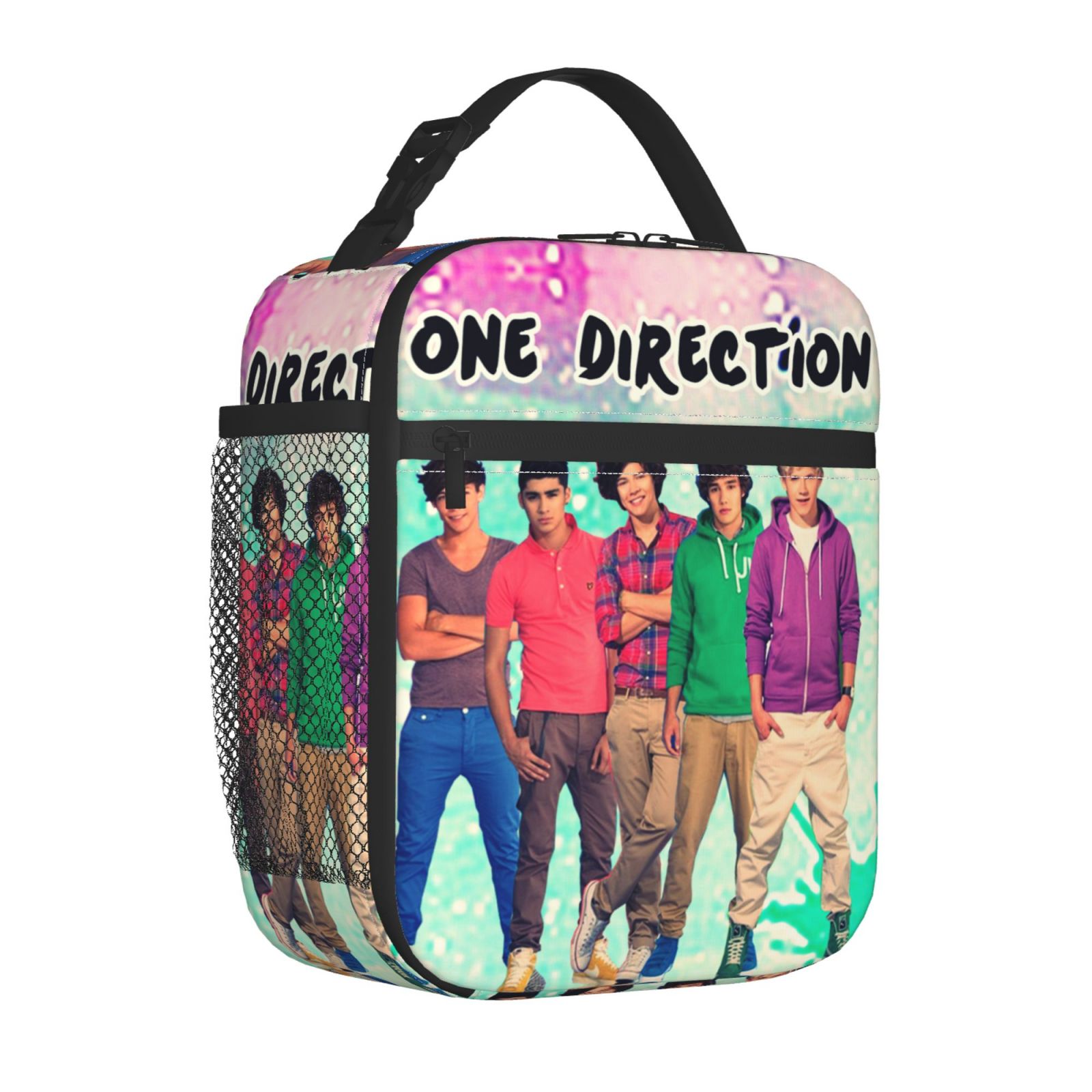 One Direction 1D Lunch Bag Insulated Portable Reusable Lunch Box With Zipper For Picnic Work Office Travel
