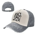 thumbnail image 7 of Gray Camouflage Baseball Cap Distressed Adjustable Vintage Cotton Denim Hat for Women Men, 7 of 7