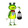 thumbnail image 6 of Solar Garden Lights Frog Statue, 13.78in Green Grower Frog Figurine with Solar Lantern Lights, Big Metal Frog Decorative Stakes for Home decor,Patio,Porch,Yard Art, 6 of 7