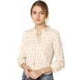 thumbnail image 1 of INSPIRE CHIC Blouse à Pois à Fleurs pour Femmes avec Encolure à Volants Nouée, 1 of 6