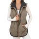 thumbnail image 5 of Chaquetas y abrigos casuales sin mangas y sin capucha para mujer, chalecos de invierno para mujer, chaqueta polar sin mangas, cuello alto con cremallera, abrigo largo cálido con cordón y bolsillos, ro, 5 of 8