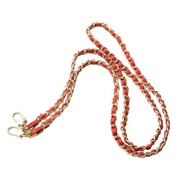 Purse Straps Replacement Bag Accessories - Women Purse Strap for Handbag Clutch 47. Leather Metal Purse Chain Strap Red