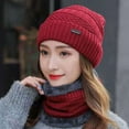 thumbnail image 2 of Men Winter Beanie Hat Scarf Set Cable Knit Hat Warm Fleece Lined Winter Cap with Neck Warmer, 2 of 3